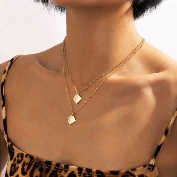Gold 3/$30 Geometric Layered Necklace - Picture 1 of 2